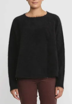 Rundholz Racoon Hair Long Sleeve Sweater In Black