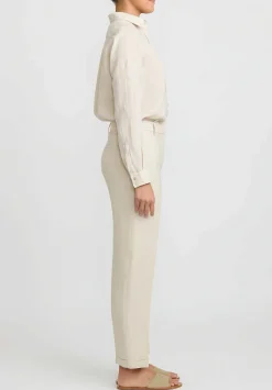 Antonelli Rhondiola Tapered Pants In Bone Natural
