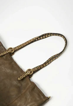 Campomaggi Riveted Shopping Bag In Military Green