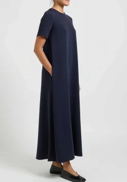 The Row Robi Dress In Blue Navy