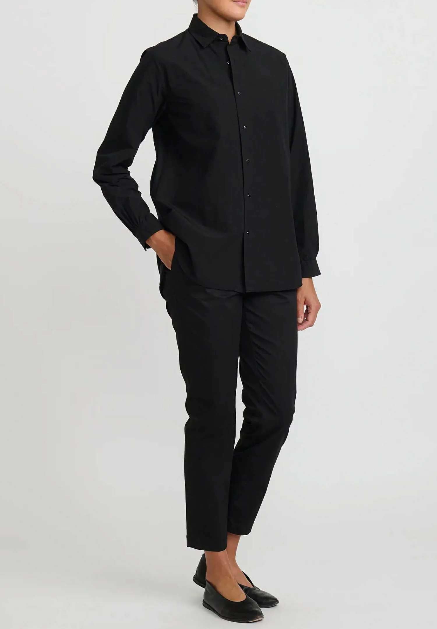 Kaval Sea Island Typewriter Cotton Basic Plain Shirt In Black