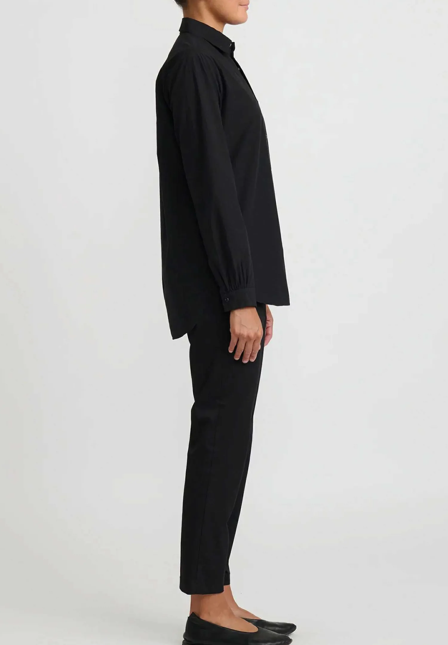 Kaval Sea Island Typewriter Cotton Basic Plain Shirt In Black
