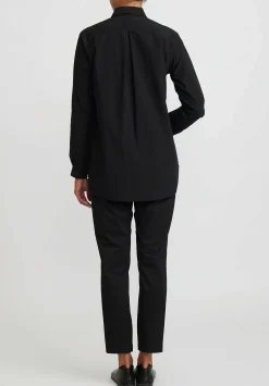 Kaval Sea Island Typewriter Cotton Basic Plain Shirt In Black