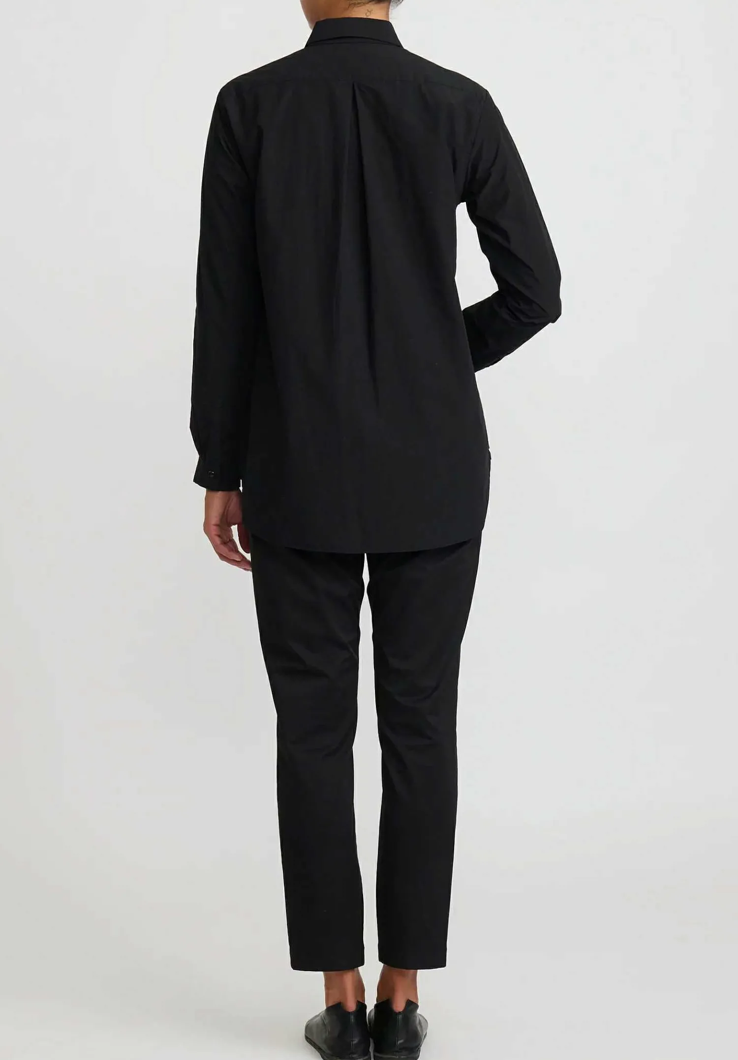 Kaval Sea Island Typewriter Cotton Basic Plain Shirt In Black