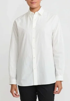 Kaval Sea Island Typewriter Cotton Basic Plain Shirt In Off White