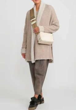 Uma Wang Shawl Collar Over Cardigan In Natural/White