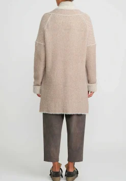 Uma Wang Shawl Collar Over Cardigan In Natural/White