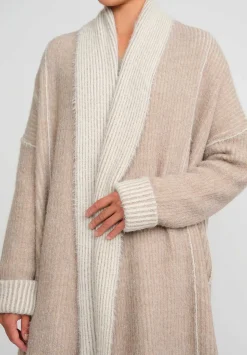 Uma Wang Shawl Collar Over Cardigan In Natural/White