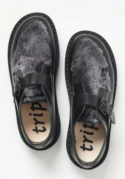 Trippen Sheepskin & Leather Transform Shoe In Black