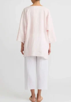 Shi Cashmere Shi Cropped Linen Pants In White