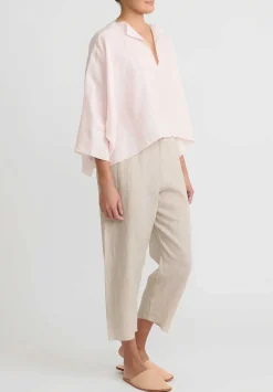 Shi Cashmere Shi Linen Cropped Pants In Natural