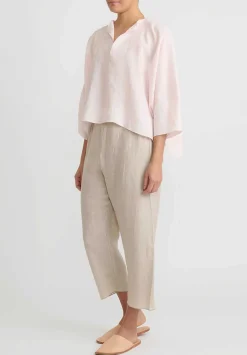 Shi Cashmere Shi Linen Cropped Pants In Natural