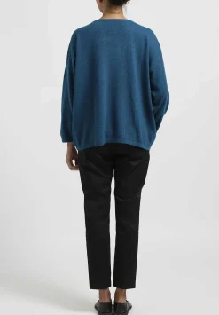 Hania New York Short Sasha Sweater In Alpine Blue