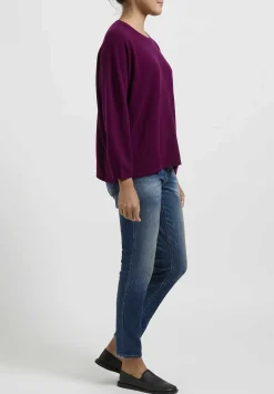 Hania New York Short Sasha Sweater In Beetroot Purple