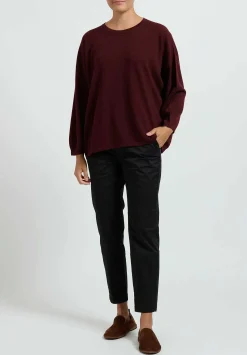 Hania New York Short Sasha Sweater In Port Maroon