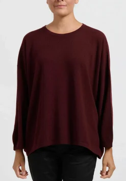 Hania New York Short Sasha Sweater In Port Maroon