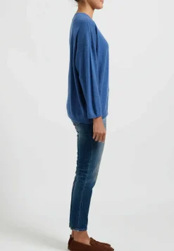 Hania New York Short Sasha Sweater In Soft Denim Blue