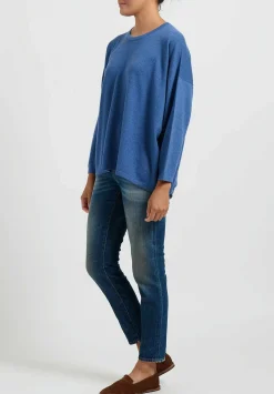 Hania New York Short Sasha Sweater In Soft Denim Blue