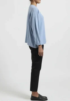 Hania New York Short Sasha Sweater In Woad Blue