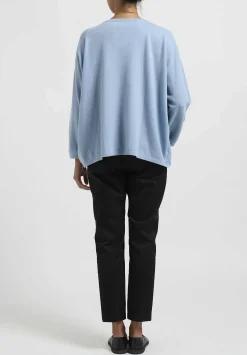 Hania New York Short Sasha Sweater In Woad Blue