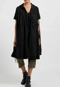 Rundholz Dip Short Sleeve Patch & Pocket Coat In Black