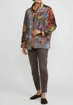 Bokja Silk Assemblage Blast Blazer Jacket In Grey, Blue & Orange
