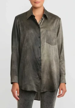 Uma Wang Silk Evaristo Tavella Shirt In Dark Grey