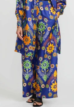 Rianna + Nina Silk Greek Melina Pants In Ilios Blue