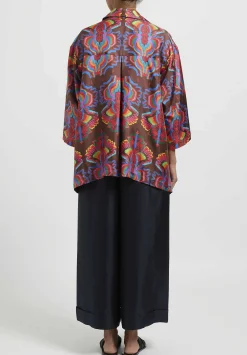 Rianna + Nina Silk ''Kathi'' Shirt In Horos Brown