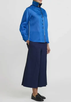 Sophie Hong Silk Organza Shirt In Blue