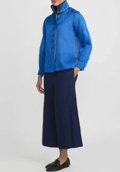 Sophie Hong Silk Organza Shirt In Blue