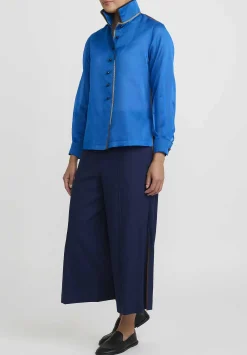 Sophie Hong Silk Organza Shirt In Blue