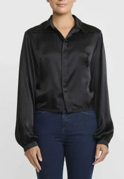 Umit Unal Silk Short Shirt In Black
