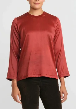 Uma Wang Silk Talley Tavella Top In Dark Red