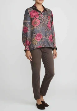 Bokja Silk Twill Infatuation Blue Z Shirt In Blue & Red
