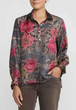 Bokja Silk Twill Infatuation Blue Z Shirt In Blue & Red