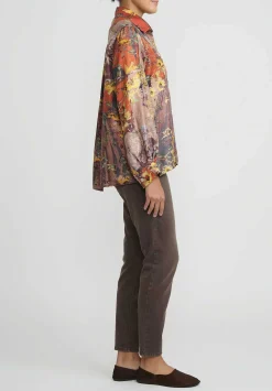 Bokja Silk Twill Petitcoat Z Shirt In Orange, Yellow & Blue