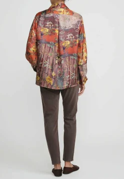 Bokja Silk Twill Petitcoat Z Shirt In Orange, Yellow & Blue