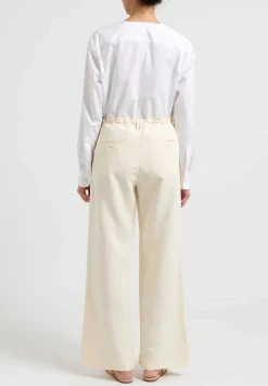 The Row Silk/Linen ''Dandy'' Pants In Ivory