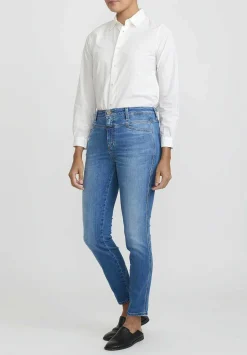 Closed Skinny Pusher High-Rise Jeans In Mid Blue
