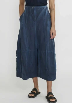 Gilda Midani Solid Cotton Egg Pants In Last Blue