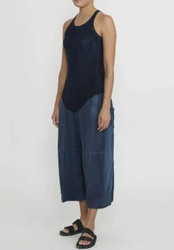 Gilda Midani Solid Cotton Egg Pants In Last Blue