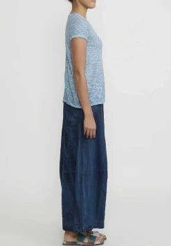 Gilda Midani Solid Dyed Short Sleeve Monoprix Tee In Cloud Blue