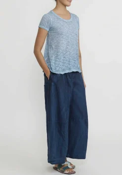 Gilda Midani Solid Dyed Short Sleeve Monoprix Tee In Cloud Blue