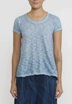Gilda Midani Solid Dyed Short Sleeve Monoprix Tee In Cloud Blue