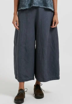 Gilda Midani Solid Linen & Silk Egg Pants In Steel Blue