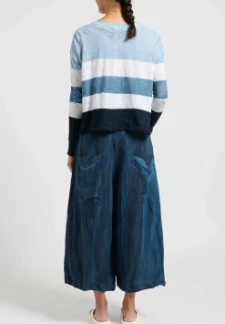 Gilda Midani Solid Linen And Silk Egg Pants In Last Blue