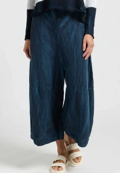Gilda Midani Solid Linen And Silk Egg Pants In Last Blue