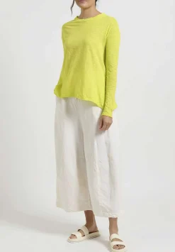 Gilda Midani Solid Linen And Silk Egg Pants In White