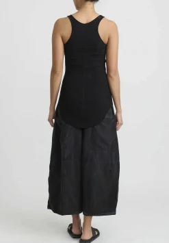 Gilda Midani Solid Linen And Silk Egg Pants In Black